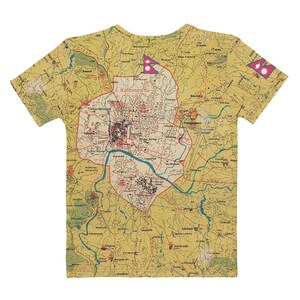 Kathmandu 1970 Map women’s COTTON crew neck t-shirt