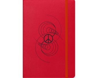 Cuaderno encuadernado en tapa dura Circles Peace in Black