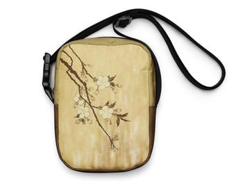 Borsa a tracolla multiuso con fiori di corniolo giapponese