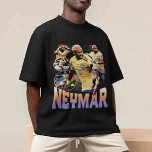 Neymar Vintage Shirt - Retro 90s Bootleg T-Shirt - Football Lover Tee - Football Player Neymar Printed T-shirt - Neymar Junior Sportsman Tee