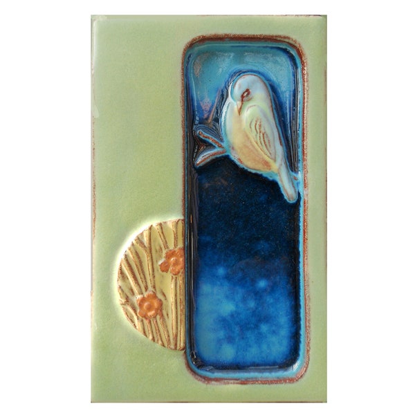 Handmade Ceramic Haiku Postcards Shy Dove Tile