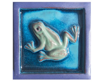 Handmade Ceramic Small Frog Tile