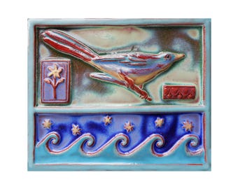 Handmade Ceramic Bird of Fancy - Wave