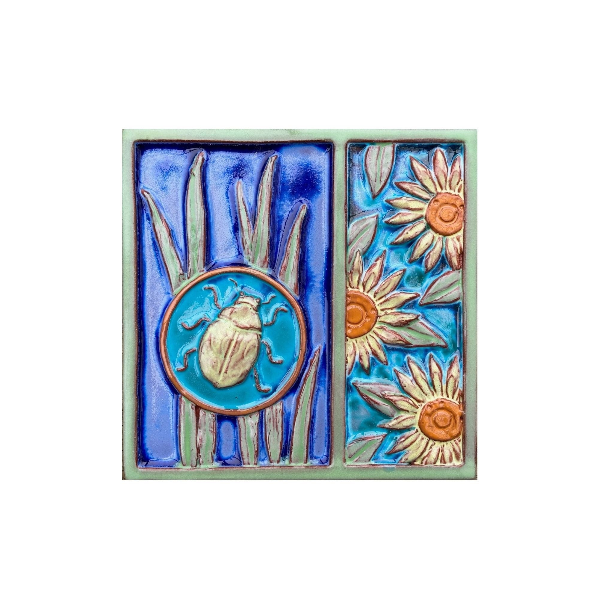 Handmade Ceramic Backyard Wonderlings Beetle Tile - Etsy