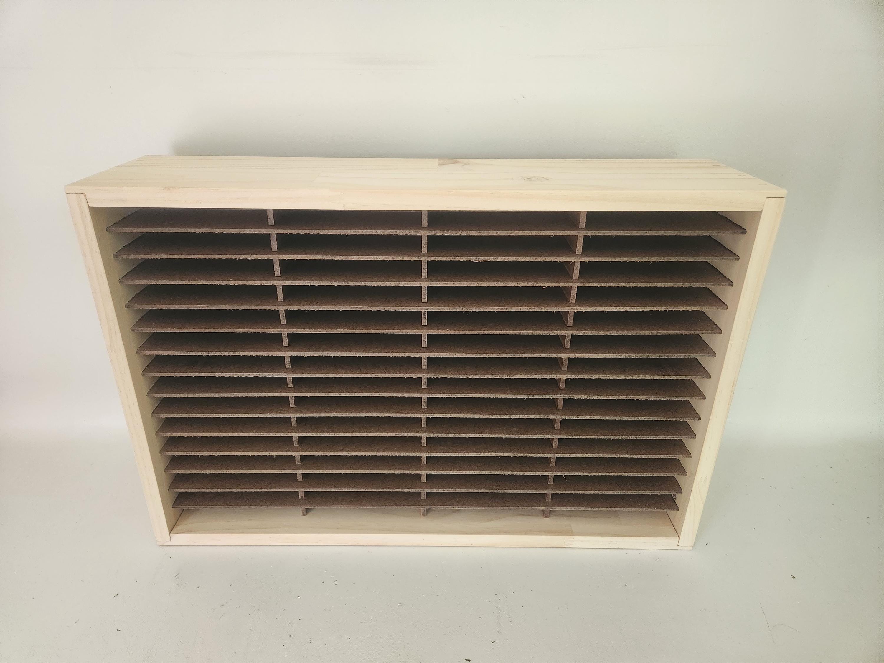 60-100 Slot 8 Track Storage Rack ~ New ~ Napa Valley Style Wood