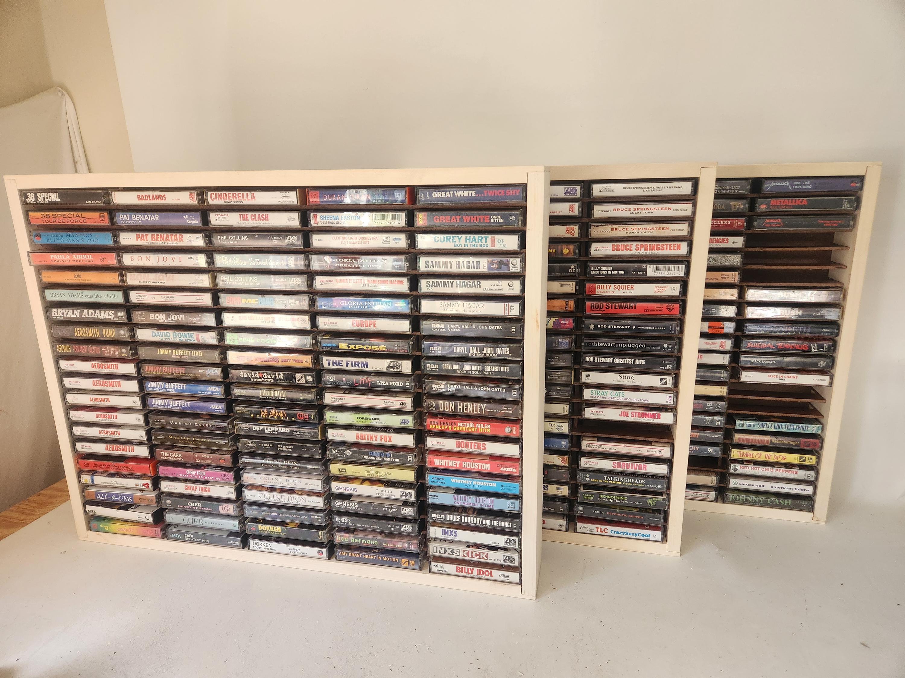 Cassette Tape Storage Rack 64 & 100 Slot ~ New ~ Napa Valley Style