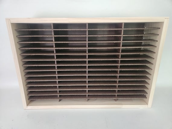 60-100 Slot 8 Track Storage Rack ~ New ~ Napa Valley Style Wood