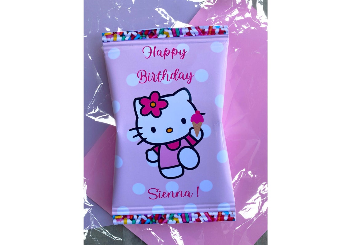 Hello Kitty Custom Chip Bags Custom Chip Bag Favor Custom Etsy