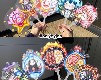 PVC Hand Held Fans - Anime Cute Designs!