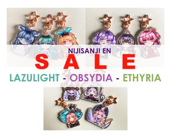 NIJISANJI EN Charms: Lazulight, Obsydia, Ethyria (Holographic)