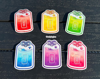 Clear STICKERS - OMAMORI AMULET - 3" Narwhals
