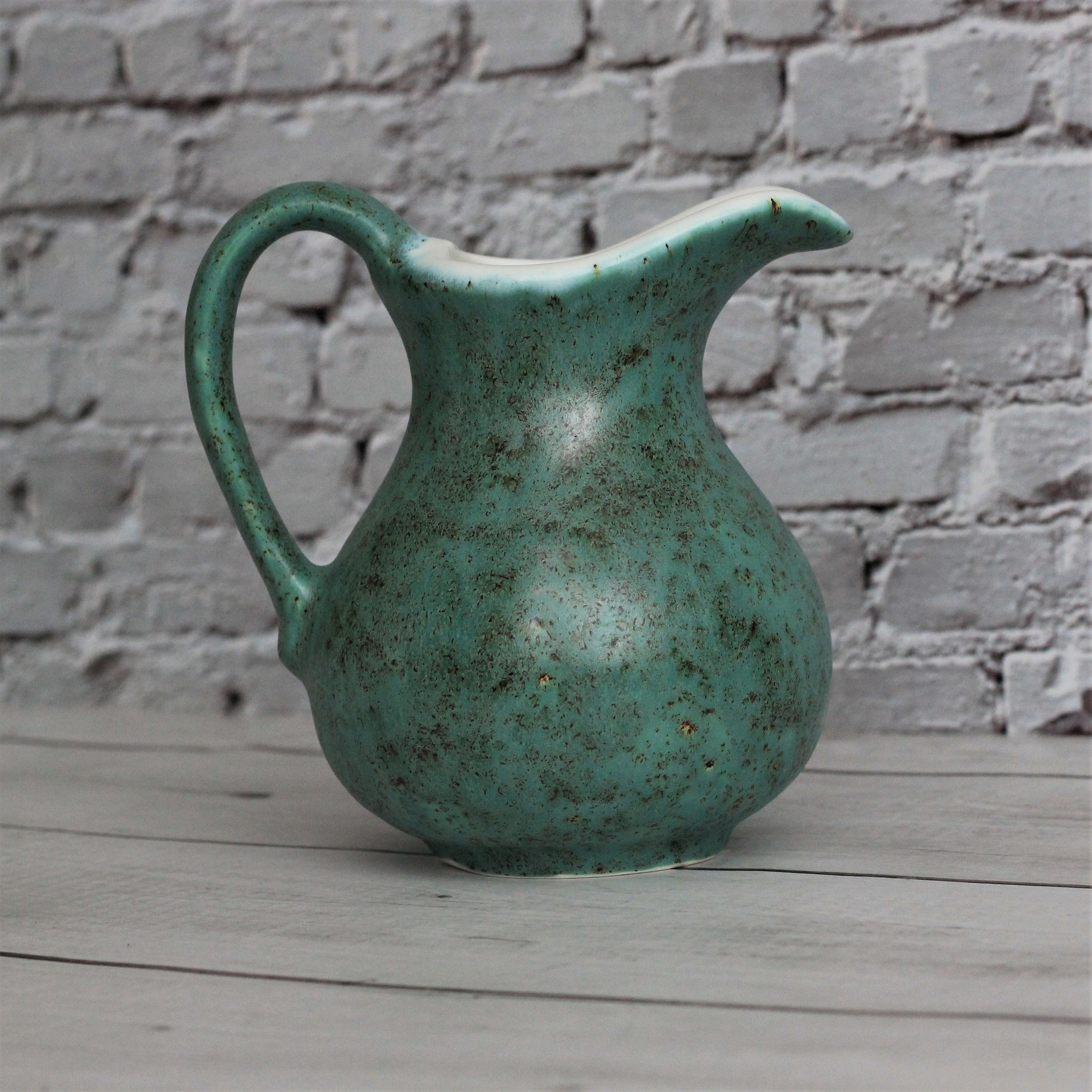 Ceramic Pitcher Large milk Jug Utensil holder Vase farmhouse Etsy