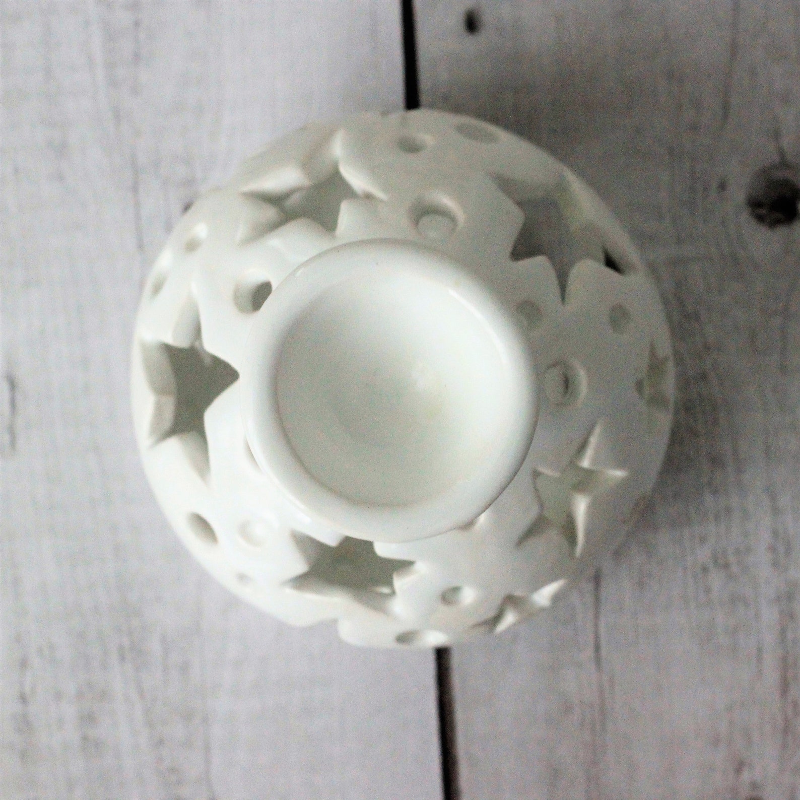 White Ceramic House Candle Holder Candle Lantern Tea Light Etsy
