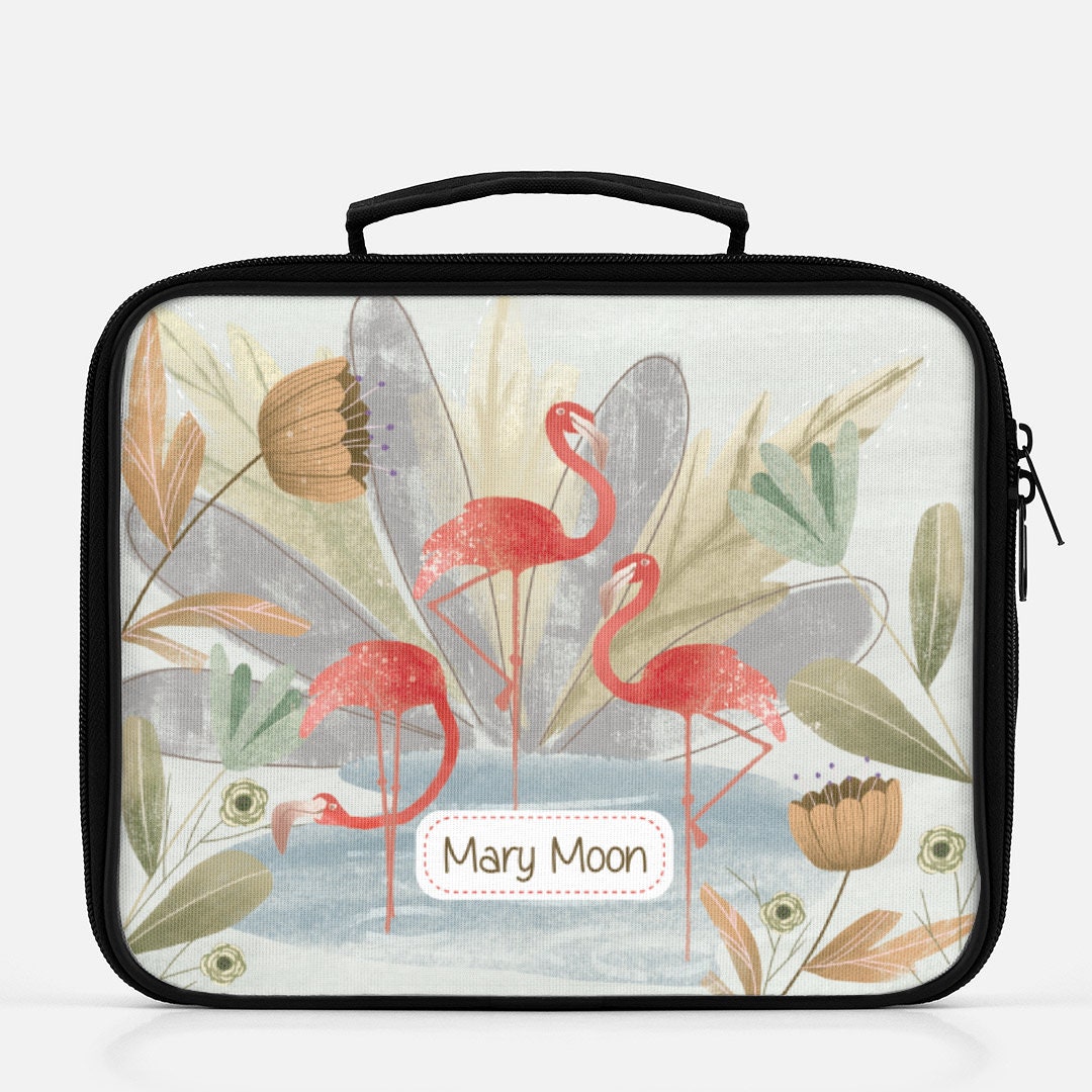 Flamingo Personalised Lunch box for school or office Etsy