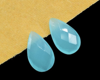 Brylanty w kształcie gruszki z peruwiańskiego chalcedonu 12 x 20 mm, Brylanty w kształcie łezki z peruwiańskiego chalcedonu, Luźne koraliki z kamieni szlachetnych, Ręcznie robiona biżuteria w kształcie łezki na prezent