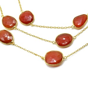 Carnelian connector link Chain-Natural Carnelian Bezel Chain,Carnelian Oval Shape Connector Chain,Carnelian bezeled chain,Carnelian jewelry