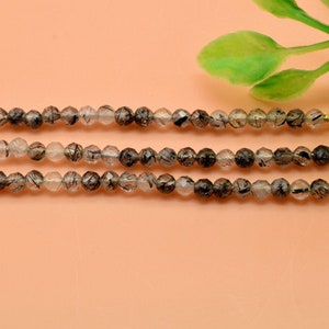 Colgante de barra de rutilo negro, conector de collar, collar de barra con cuentas, joyería nupcial, collar delicado, joyería de rutilo negro, colgante de barra, regalo para mamá