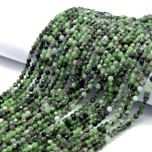 Natural Ruby Zoisite Beads,Multi Color Faceted beads,3mm faceted beads,precious stone beads,natural gemstone tiny spacer beads,rondlle beads