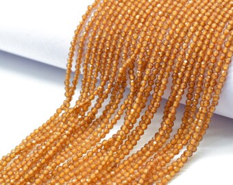 Hessonite Garnet AAA Faceted Beads,2-2.5mm Beads strand,micro Faceted Beads,Hessonite Beads,Jewelry Making Bead,Rondelle beads,yellow beads