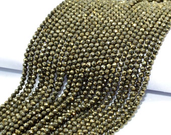 Pyrite Faceted Beads,Natural Gemstone Beads,Pyrite Stone Beads,3-3.50mm beads strand,Rondells Bead Strand,Semi Precious Bead,13"Full Strand