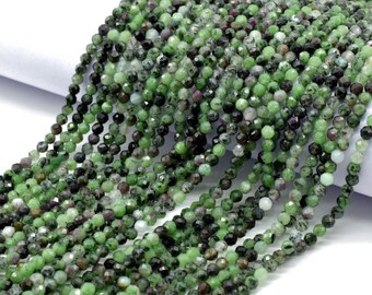 Natural Ruby Zoisite Beads,Multi Color Faceted beads,3mm faceted beads,precious stone beads,natural gemstone tiny spacer beads,rondlle beads