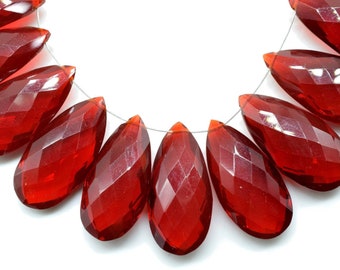 Natural Garnet Briolettes,12x24mm Teardrop Faceted Beads,Garnet  Teardrop shape beads,Garnet Teardrop Shape Briolettes,Garnet faceted beads