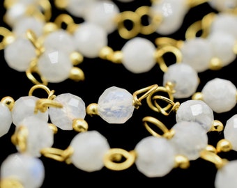 Moonstone Single wire wrapped Beads,Earring Connectors,Moonstone Faceted Beads,Moonstone Hangings Beads,Jewelry Making Supply,Gemstone Charm