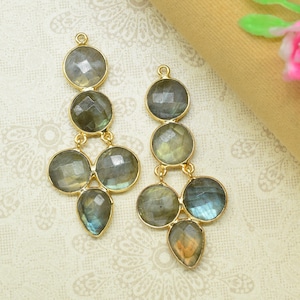 Natural Stone Pendant Connectors,Components Earrings,Station Bezel Link,Gemstone Craft Supply,Handmade Beads Jewelry,Statement Earrings Gift