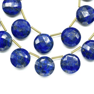 Lapis Lazuli 15mm Round Faceted Strand,Loose Gemstone,Handmade Side Drill Briolette,Lapis Lazuli  Beads jewelry making,Lapis Strand Jewelry