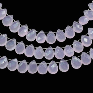 Rose Quartz 6x8mm Pear Shape Briolettes,Micro Faceted Pear Shape Beads,7 Inch Strand,Rose Quartz Faceted Teardrop,Jewelry Making Gemstone