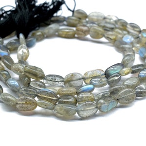 Labradorite Smooth Beads,Grey Gemstone Oval Shape Bead,Handmade Jewelry,Labradorite Strand Bead,AAA Quality,Labradorite Jewelry Making Craft
