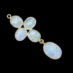Orecchini pendenti arcobaleno, orecchini con castone di pietre preziose, orecchini pendenti con pietra di luna, ciondolo con più pietre, orecchini vistosi, regalo di gioielli fatti a mano per