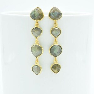 labradorite earrings,long labradorite earring,teardrop earrings,Large faceted labradorite,birthday gift,mother gift,925 silver earring,boho