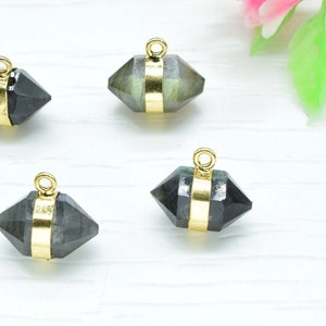 Tiny Labradorite Point Pendant,Gemstone Pendant,Pencil Point Pendant,Handmade Single Bail  Pendant,Labradorite Connector,Pendant Jewelry