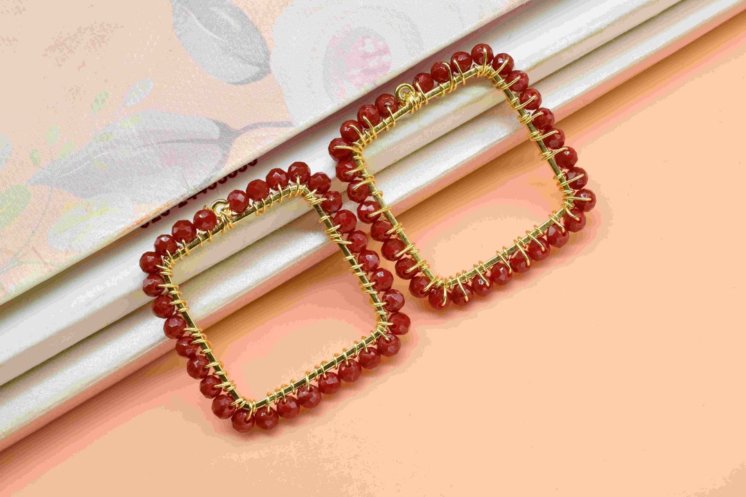 Natural Ruby Wire Wrapped Dangle Connector,gemstone Components,handmade ...