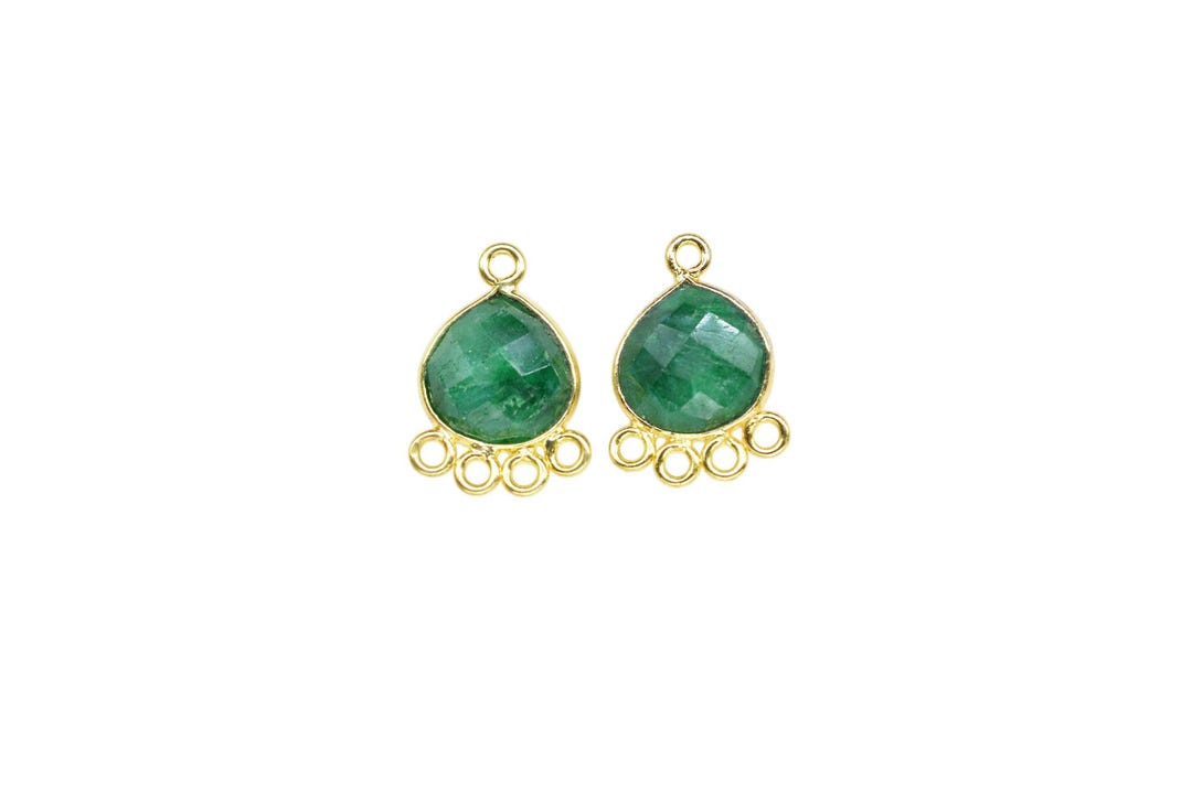 Bazel Component Natural Gemstone Heart Bezel Component/emerald 10mm Heart Connectors ...
