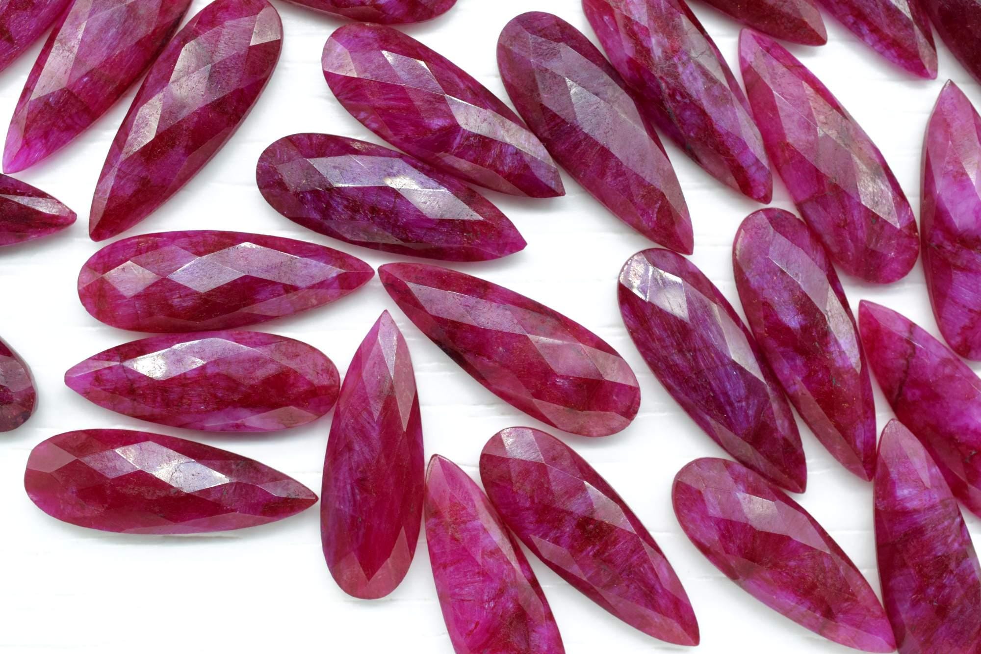 Natural Ruby Long Drop 10x30mm Briolettes,ruby Briolette,ruby Tear Drop ...