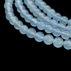 Light Blue jade Smooth Beads,Round ball Shape Beads,Blue Quartz jade Smooth ball,Handmade Jewelry,AAA Quality,Blue jade Jewelry Making Carft