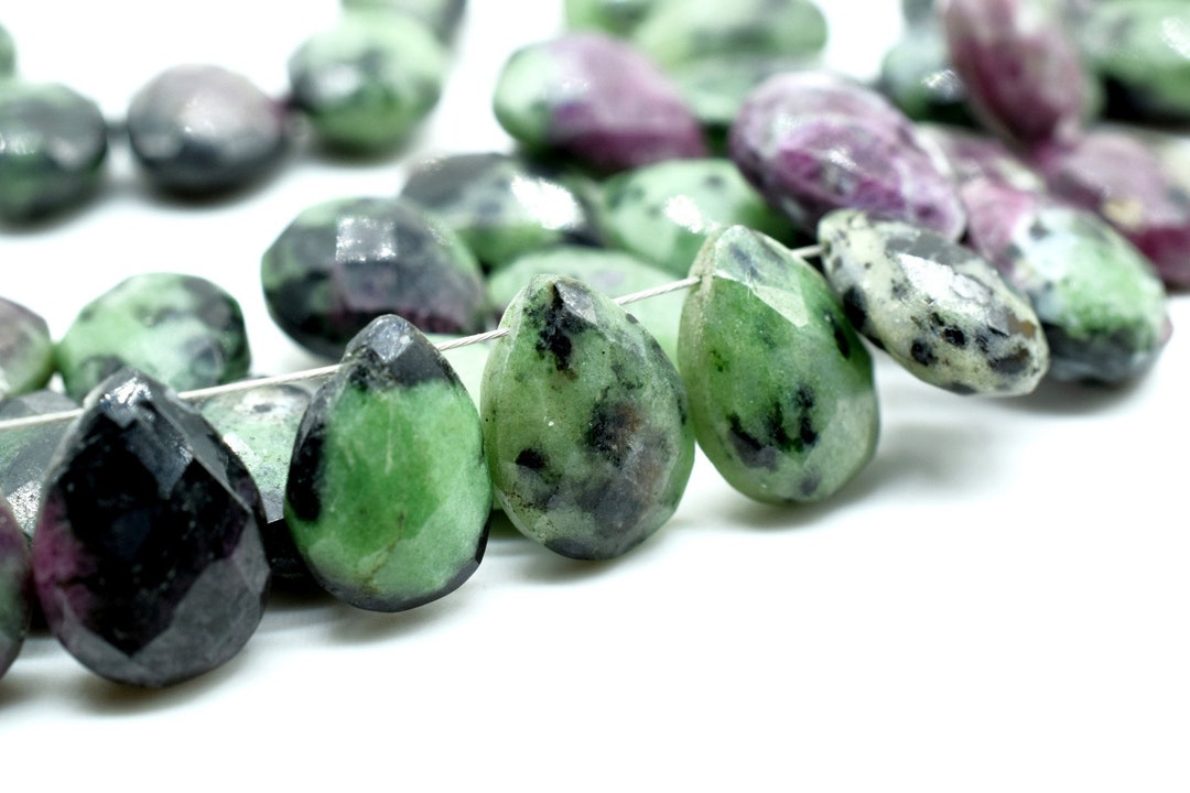 Perles En Labradorite Noire Naturelle Facettée En Forme De Poire - Taille 7x11-8x12mm, Pour Création Bijoux