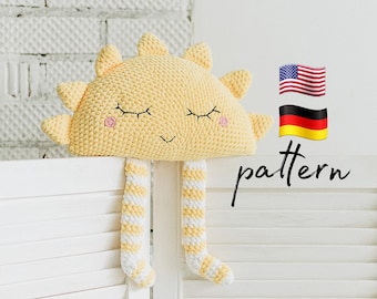 Crochet plush Sun / Amigurumi pattern / Crochet PDF pattern / Baby pillow pattern / Decorative pillow for nursery / Beginner crochet pattern