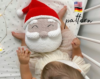 Santa Claus Crochet Pillow Pattern: DIY Amigurumi Plushie (PDF)