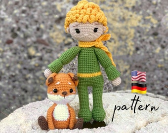 Amigurumi pattern of The Little Prince and his friend Fox / Amigurumi Crochet Pattern / Crochet doll pattern / Le petit prince /stuffed doll