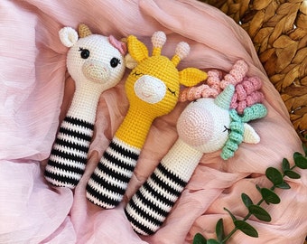 Gift newborn / Crochet PDF patterns / Set of 3 amigurumi patterns / Baby rattle / Expecting mom gifts / Unique baby gifts / Handmade crochet