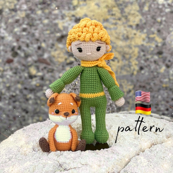 Amigurumi pattern of The Little Prince and his friend Fox / Amigurumi Crochet Pattern / Crochet doll pattern / Le petit prince /stuffed doll