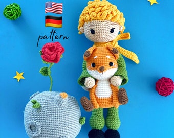 Il Piccolo Principe - modello per bambola all'uncinetto, modello per bambola amigurumi, il piccolo principe, il Piccolo Principe, modello semplice all'uncinetto, ritorno a scuola, fai da te