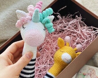 Baby rattle, Crochet patterns, Unicorn Amigurumi pattern / Baby crochet pattern / Expecting mom gift / Fidget toy / baby toys 6 months /DIY