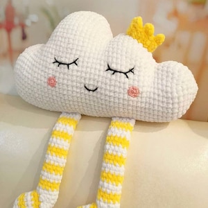 Cloud pillow crochet plush Pattern/ Crochet pillow Amigurumi pattern/ Plushie pattern/ Crochet patterns / Crochet cloud /kids room pillows image 8