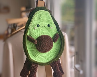 Crochet Avocado Backpack Pattern: Amigurumi Bag, Kids DIY (PDF Pattern)