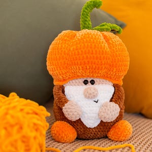 Haakpatroon voor een pompoenkabouter voor Halloween (PDF-download), amigurumi pluche speelgoed, geschikt voor beginners