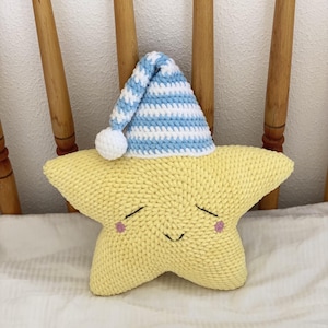 Crochet Star Pillow Pattern: Amigurumi Plush Toy (PDF Download). DIY decorative cushion for nursery